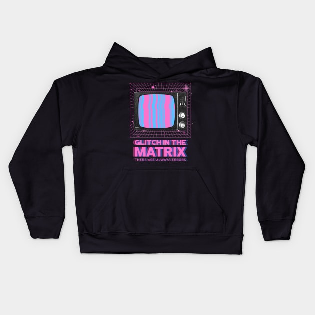 Glitch in parallel dimension Kids Hoodie by NB-Art